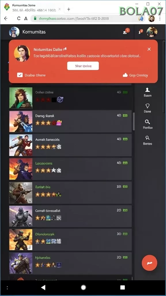 Cuplikan layar VM777 — menu navigasi